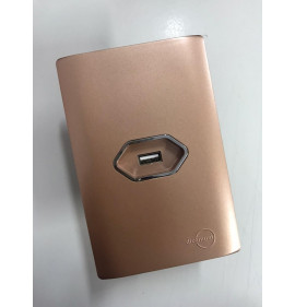 Conjunto Entrada USB 2.0 Horizontal 4X2 - Novara Ouro Rose